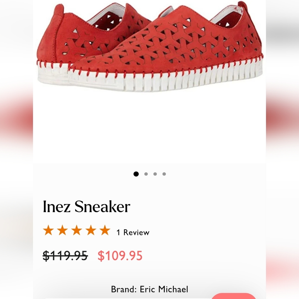 Eric Michael Inez Red Sneakers Size EU40 / US 9.5-10